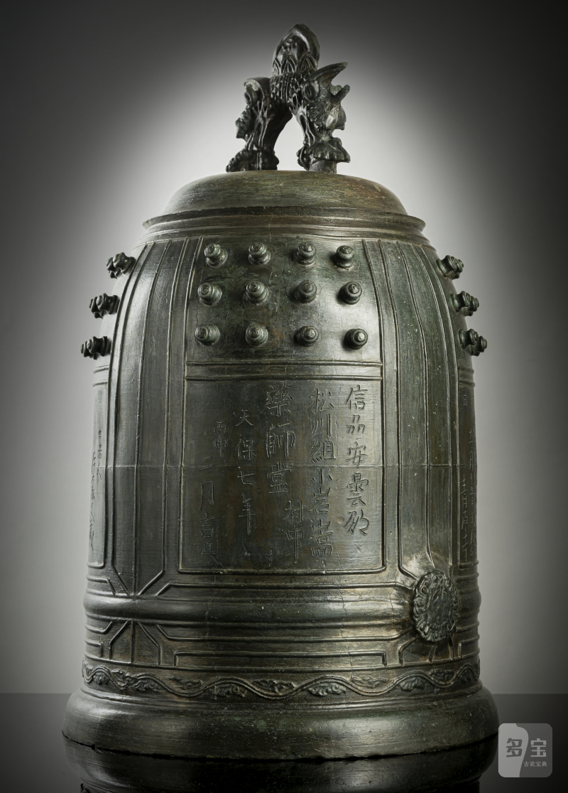 A large temple bronze bell with inscription - 图5